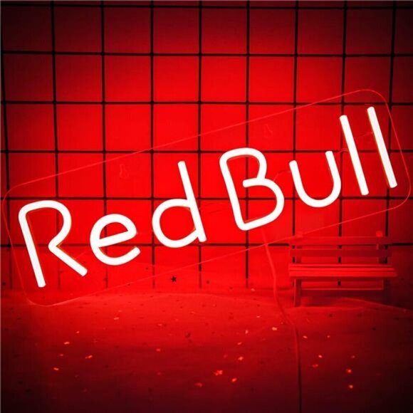 Red Bull Energy Drink Neon Sign for Wall Decor Acrylic LED Neon Light Home Bar - Picture 1 of 7